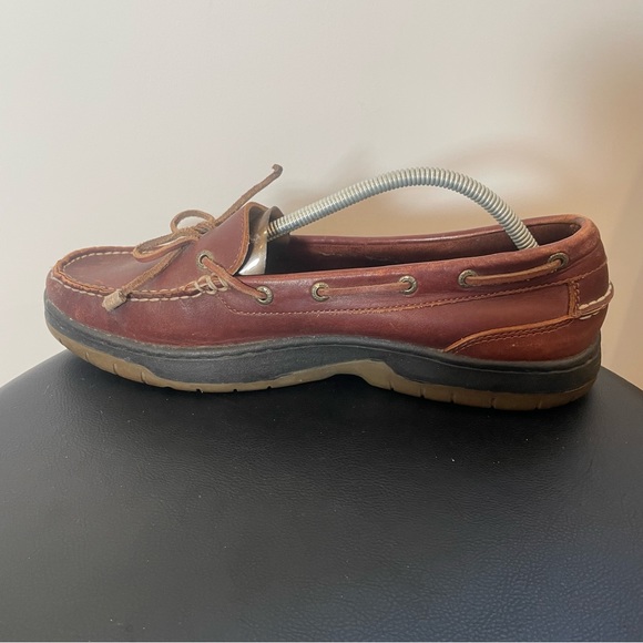 LL Bean Camp Moc Handsewn Moccasins Boat Shoe Leather 05455 Mens Size 11 Brown - Picture 2 of 9
